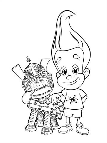 jimmy neutron boy genius coloring page ideas